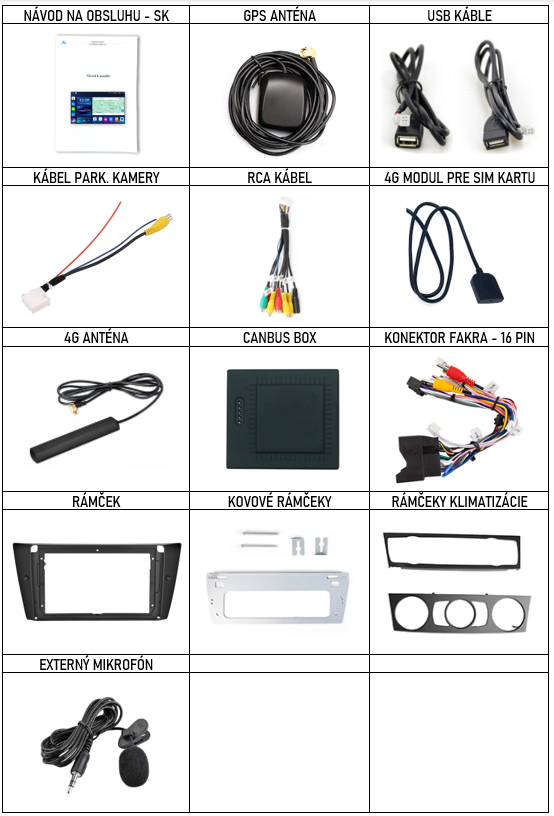 SK Prislusenstvo pre autorádio Everest pre BMW E90 E91 E92 E93 s CarPlay AndroidAuto - evtech.sk